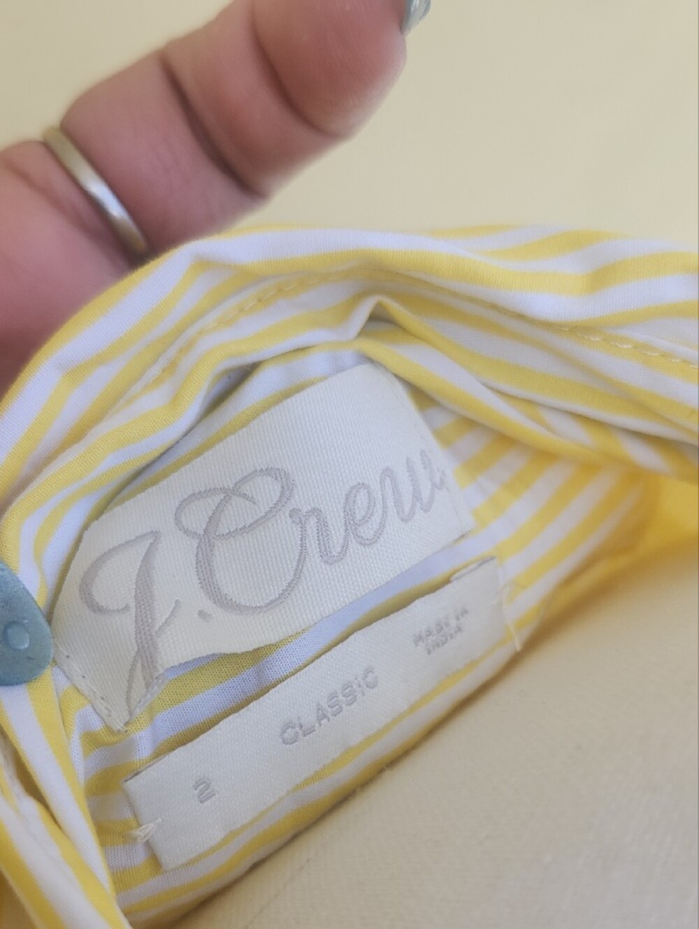 J. Crew Pale Yellow Striped Long-Sleeve Shirt Dress - Picture 3 of 11